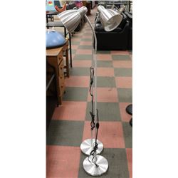 PAIR OF STAINLESS STEEL ADJUSTABLE LAMPS