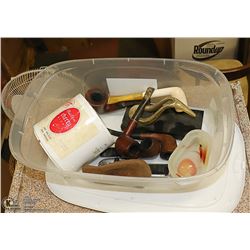 BOX OF VINTAGE PIPES