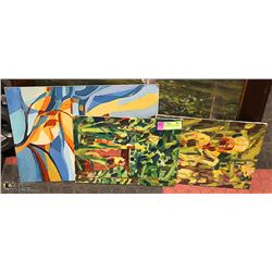 3 UNSIGNED PAINTINGS BY CRANE THOMAS