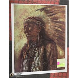 WHIPPLE PRINT - CHIEF SIGNED 23" X 18"