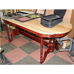 MARBLE WOOD BASE KITCHEN TABLE- HAS CHIPS