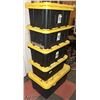 Image 1 : LOT OF 5 STACKABLE HEAVY DUTY STORAGE CONTAINERS