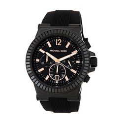 NEW MICHAEL KORS 43MM BLACK CHRONO DIAL MSRP $395