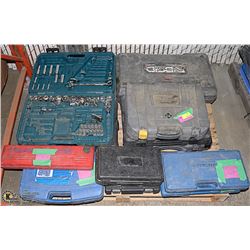 PALLET OF INCOMPLETE SOCKET SETS AND TOOLS