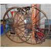 Image 1 : PAIR OF DRIVEWAY DECOR ANTIQUE STEEL WAGON WHEELS