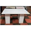 Image 1 : SOLID MARBLE TABLE W/REMOVABLE LEGS 5FT X 3FT TOP