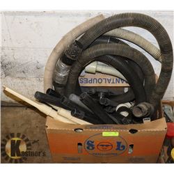 LARGE BOX SHOP VAC HOSES AND ATTACHMENTS