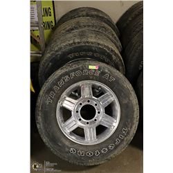 8 BOLT ALUMINUM RIMS WITH 17" TIRES 265/70R 17