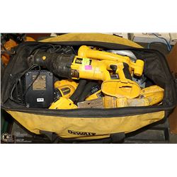 DEWALT TOOL BAG FILLED WITH ASSORTED DEWALT