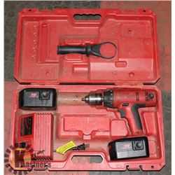 MILWAUKEE CORDLESS HAMMER DRILL IN CASE WITH