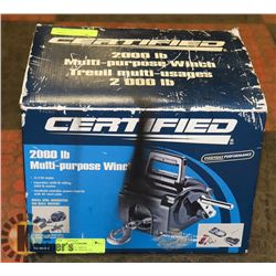 NEW CERTIFIED 2000LB MULTI-PURPOSE WINCH 12V
