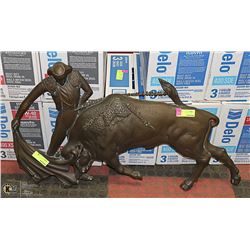 LARGE CAST IRON BULL FIGHTER WALL ORNAMENT