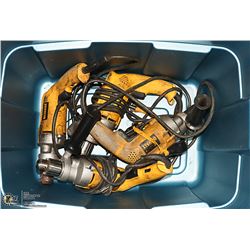 TOTE OF DEWALT POWER DRILLS
