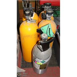 5 ASSORTED COMPRESSED GAS STORAGE CONTAINERS