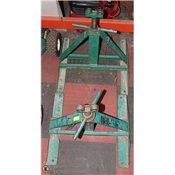 LOT OF 2 HEAVY DUTY GREEN PIPE STANDS