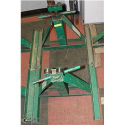 LOT OF 2 GREENLEE PIPE ROLLER STANDS