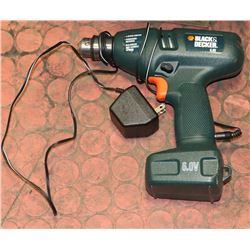 BLACK & DECKER 6 VOLT CORDLESS DRILL WITH CHARGER