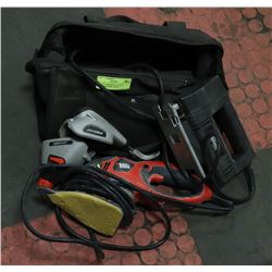 BAG OF ASSORTED BLACK & DECKER POWER TOOLS