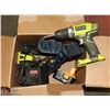 Image 1 : BOX OF ASSORTED RYOBI CORDLESS POWER TOOLS