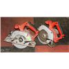 Image 1 : LOT OF 2 MILWAULKEE 6.5" CORDLESS SAWS