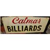 Image 1 : 57" X 24" 1970'S CALMAR BILLIARDS WOOD SIGN