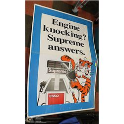 64" X 44" ESSO TIGER / COCA COLA AD 2 SIDED