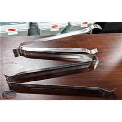 3 NEW JOHNSON ROSE 11.5" STAINLESS STEEL POM TONGS