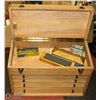 Image 1 : WOOD TOOL BOX WITH CONTENTS