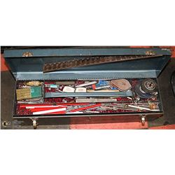METAL TOOL BOX WITH CONTENTS