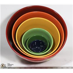 6 MIXING BOWLS -   ASSORTED RAINBOW COLORS