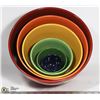 Image 1 : 6 MIXING BOWLS -   ASSORTED RAINBOW COLORS