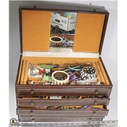 LEATHER JEWELLERY CHEST 16" WIDE 9" DEEP 10" TALL