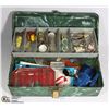 Image 1 : GREEN FISHING TACKLE BOX WITH QUANTITY OF HOOK