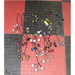 2 METAL AND ROUND GLASS WALL HANGERS