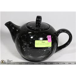 TEAPOT, LARGE BLACK MARBLE