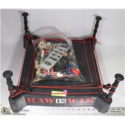 WWE WRESTLING RINK WITH 7 FIGURES AND ACCESSORIES