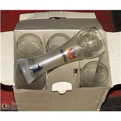 ERDINGER WEISSBRAU BEER PINT GLASS SET OF 6