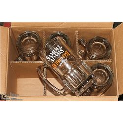 5 SAMUEL ADAMS OCTOBERFEST GLASS BEER STEINS (LOT)