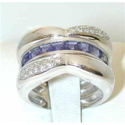 601 18KW Gold Tanzanite Ring w/Diamond