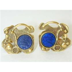5287 18K Gold Cufflinks w/ Lapis