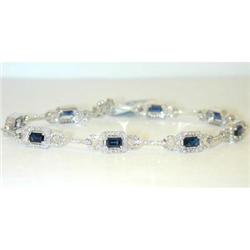 348 14KW Gold Sapphire Bracelet w/Diamond
