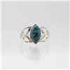 Image 1 : Sterling Silver 2ct Turquoise Ring