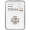 Image 1 : 1944-S Mercury Dime Coin NGC MS66FB