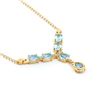 Image 2 : Plated 18KT Yellow Gold 8.00ctw Blue and White Topaz Pendant with Chain