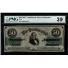 Image 1 : 1861 $50 Confederate States of America Note PMG 30