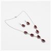 Image 1 : Lab Created Ruby Necklace And Earring Set
