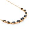 Image 2 : Plated 18KT Yellow Gold 8.90ctw Black Sapphire and Diamond Pendant with Chain