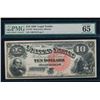 Image 1 : 1880 $10 Jackass Legal Tender Note PMG 65