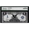 Image 1 : Serial # 23 - 1899 $1 Black Eagle Silver Certificate Note Fr.230 Legacy Gem New 66EPQ