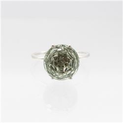 Natural 7ct Hand Carved Green Amethyst Ring